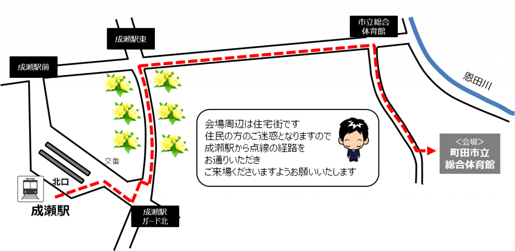 成瀬駅からの道案内