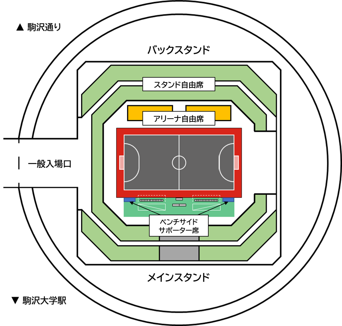 駒沢オリンピック公園総合運動場体育館 席割図
